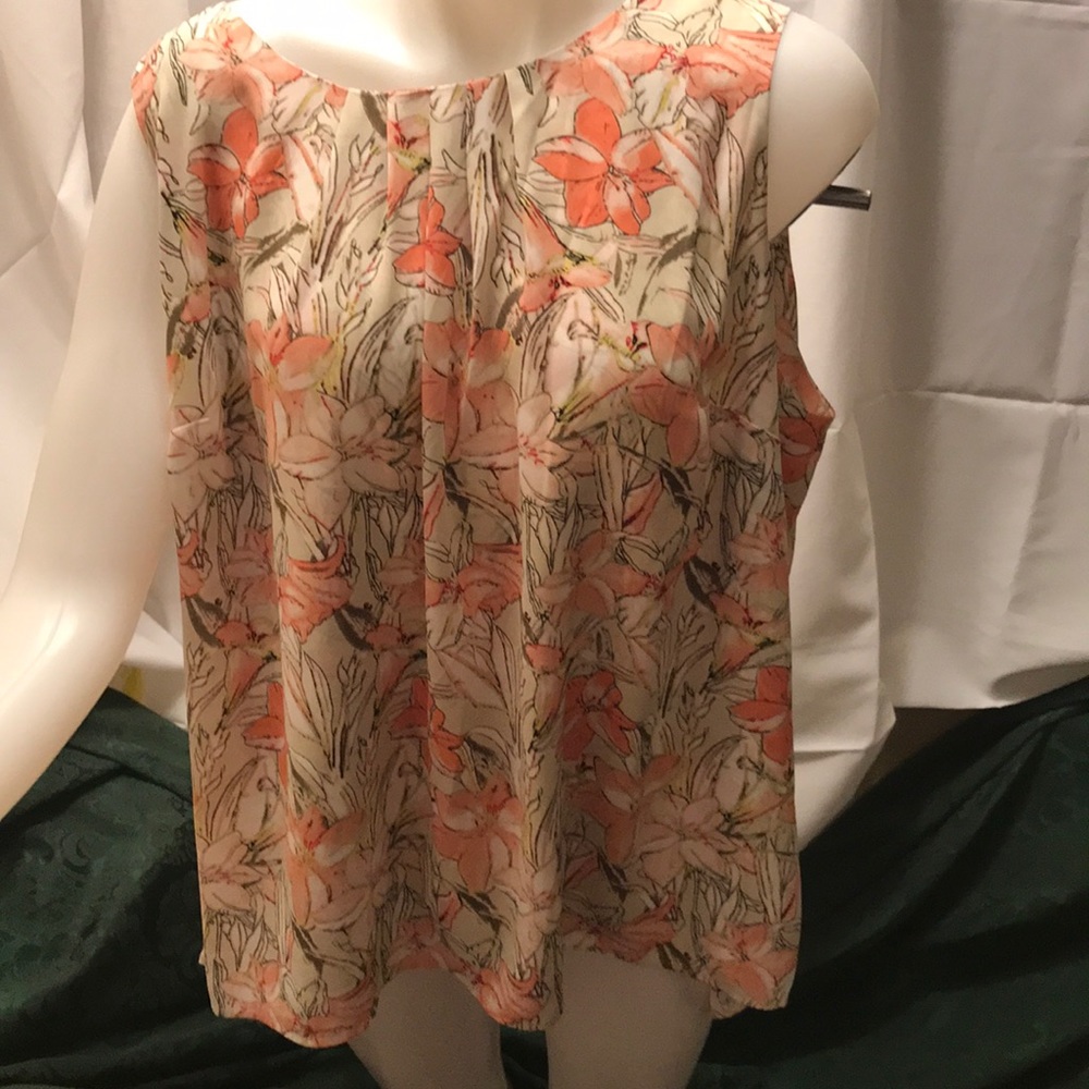 NWT Sz 3x floral tank top blouse by context